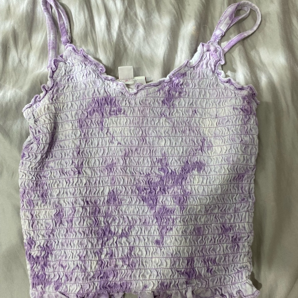 ripped purple tie-dye cami tank